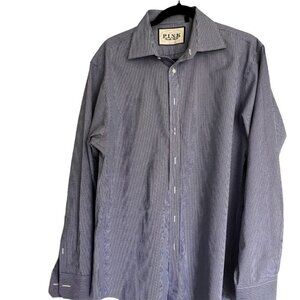 THOMAS PINK Mens Blue Check Long Sleeve Business Classic Shirt Size‎ 16.5
